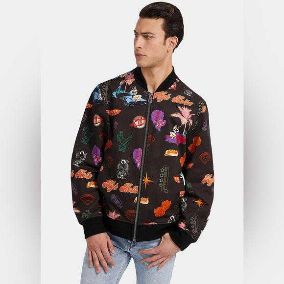 Guess Multicolor Graphic Bomber Jacket